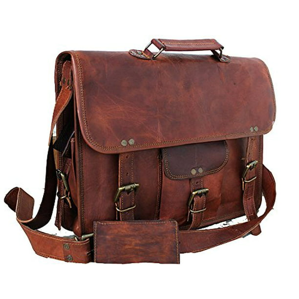 Leather New Messenger Bag Computer Distressed Brown Satchel Briefcase Mens Bag